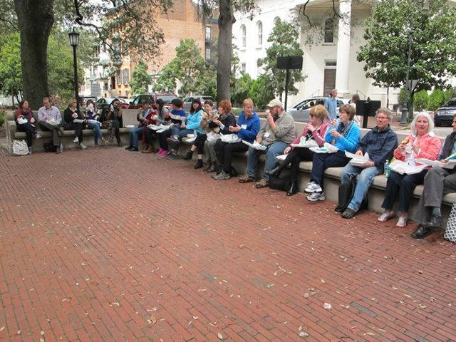 Group lunch at Chippewa Square